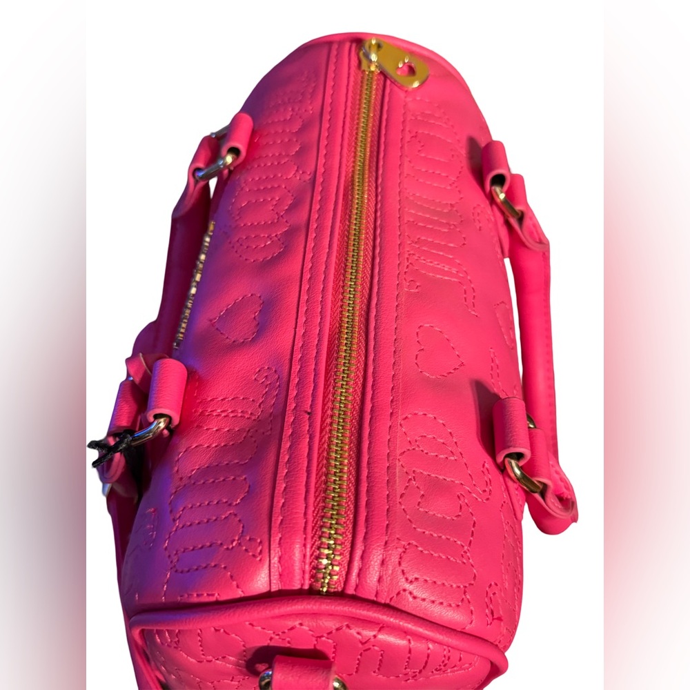 Juicy Couture NWT Beautiful Hot Pink Flash Satchel Quilted Crossbody Bag (P160) - Picture 4 of 11